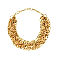 Goldtone Multi-Layered Chains Bracelet