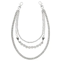 Skull and Curb Chain Triple Row Wallet Chain