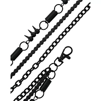 Black Spike and Coil Curb Chain Triple Row Wallet Chain