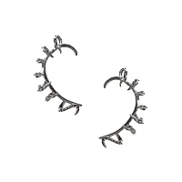 CZ Silvertone Tentacle Ear Cuffs