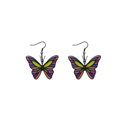 Butterfly Stained Glass Dangle Earrings
