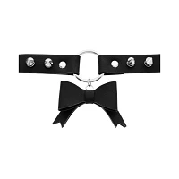 Black Bow O-Ring Spike Choker Necklace