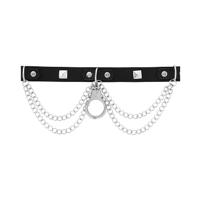 Black Drop Chain Handcuff Choker Necklace