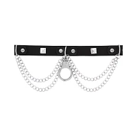 Black Drop Chain Handcuff Choker Necklace