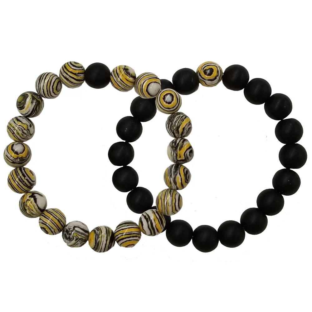 Swirl and Black Long Distance Beaded Bracelets