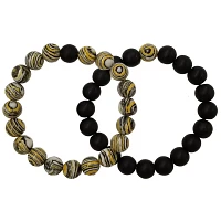 Swirl and Black Long Distance Beaded Bracelets