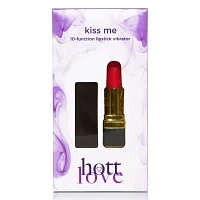 Kiss Me 10-Function Waterproof Rechargeable Lipstick Vibrator 3.6 Inch - Hott Love