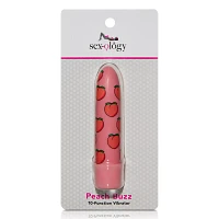 Peach Buzz 10-Function Waterproof 10-Function Bullet Vibrator 5.3 Inch - Sexology