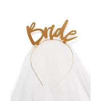 Gold Bride Headband with Veil
