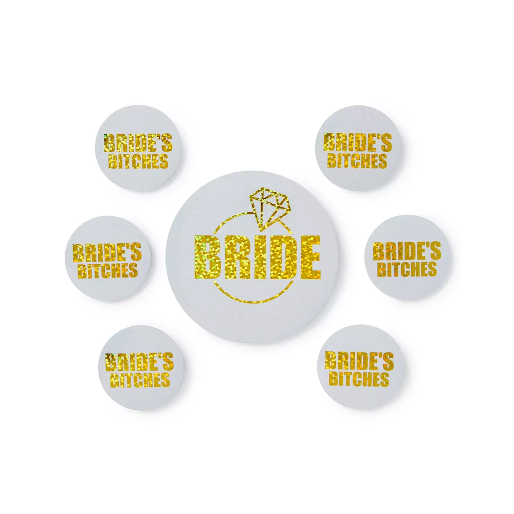 Bachelorette Bitches Party Pins - 7 Pack