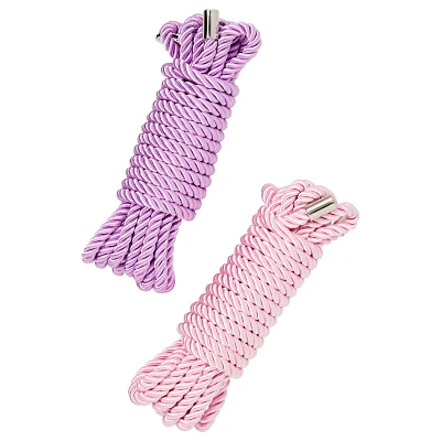 Pink and Purple Silky Shackles Bondage Rope 2 Pack - Pleasure Bound