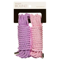 Pink and Purple Silky Shackles Bondage Rope 2 Pack - Pleasure Bound