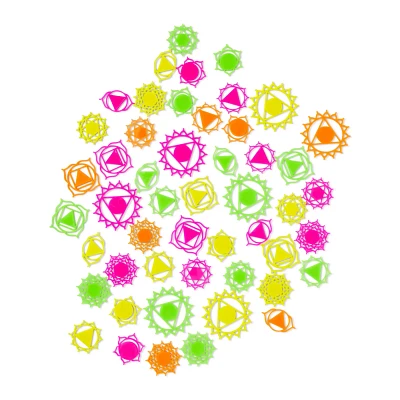 Multi-Pack Black Light Chakras - 50 Pack