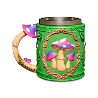 Green and Purple Mushroom Coffee Mug - 13.5 oz.