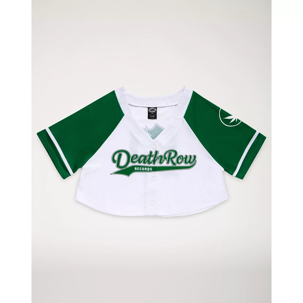Weed Leaf Cropped Baseball Jersey- Death Row Records