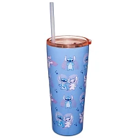 Stitch and Angel Rainbow Cup with Straw 22 oz - Lilo & Stitch