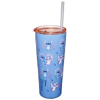 Stitch and Angel Rainbow Cup with Straw 22 oz - Lilo & Stitch