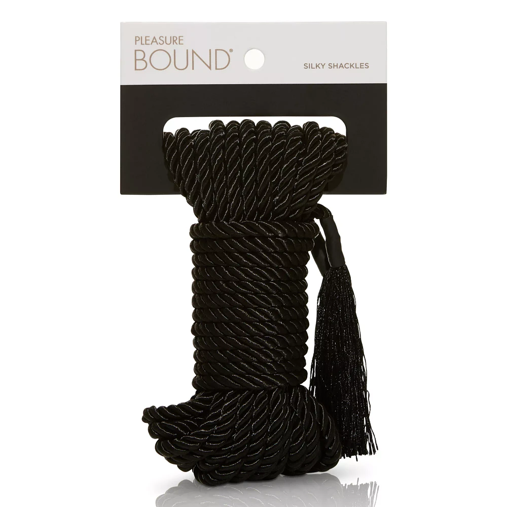 Silky Shackles Bondage Rope Black - Pleasure Bound