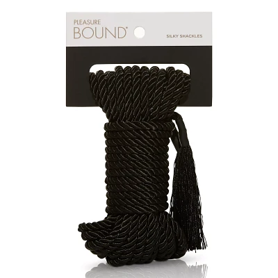 Silky Shackles Bondage Rope Black - Pleasure Bound