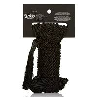 Silky Shackles Bondage Rope Black - Pleasure Bound