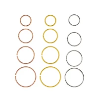 Multi-Pack CZ Hoop Nose Rings 12 Pack - 22 Gauge
