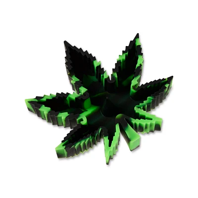 Green and Black Tie Dye Weed Silicone Ashtray
