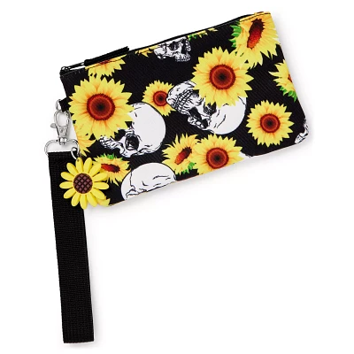 Sunflower Skull Wristlet