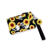 Sunflower Skull Wristlet