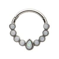 Opal-Effect Clicker Septum Ring - 16 Gauge