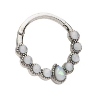 Opal-Effect Clicker Septum Ring - 16 Gauge