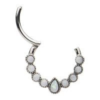 Opal-Effect Clicker Septum Ring - 16 Gauge