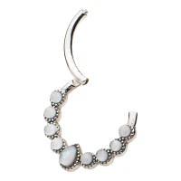Opal-Effect Clicker Septum Ring - 16 Gauge