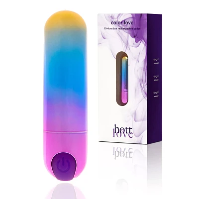 Color Love 10-Function Rechargeable Waterproof Bullet Vibrator 3.1 Inch - Hott Love