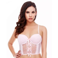 Light Pink Lace Bow Cropped Corset