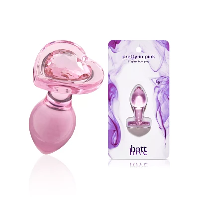 Pretty In Pink Glass Butt Plug 3 Inch - Hott Love