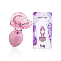 Pretty In Pink Glass Butt Plug 3 Inch - Hott Love