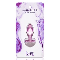Pretty In Pink Glass Butt Plug 3 Inch - Hott Love