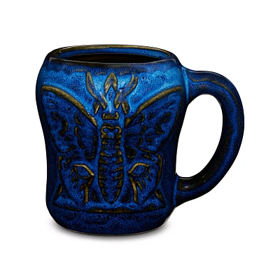 Blue Death Moth Molded Coffee Mug - 18 oz.
