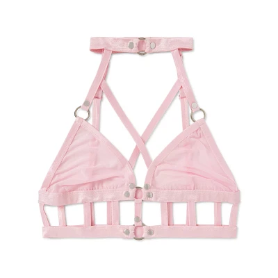 Pink Strappy Choker Bralette