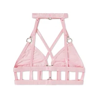 Pink Strappy Choker Bralette