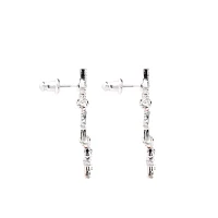 CZ Three Star Dangle Earrings- 20 Gauge
