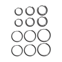 Silvertone Hoop Earrings 6 Pack