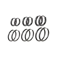 Silvertone Hoop Earrings 6 Pack