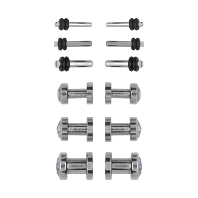 Multi-Pack CZ Silvertone Plugs - 6 Pair