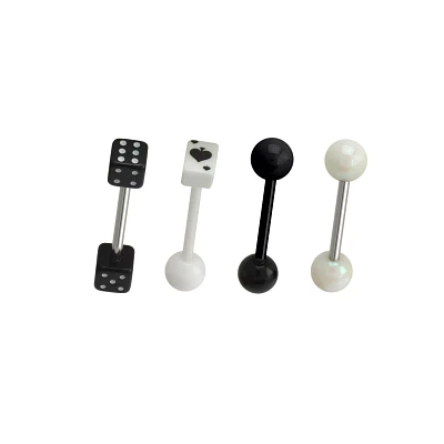 Multi-Pack Dice and Card Barbells 4 Pack - 14 Gauge