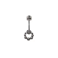 CZ Circle Multi-Gem Chain Dangle Belly Ring - 14 Gauge