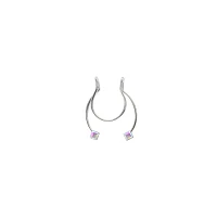 Silvertone CZ Fake Septum Horseshoe Ring