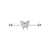 Butterfly Pendant Industrial Barbell - 14 Gauge