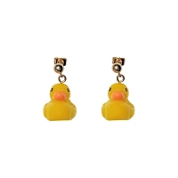 Yellow Duck Dangle Earrings