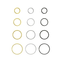 Multi-Pack Black and Goldtone Twisted Hoop Nose Rings 12 Pack - 20 Gauge